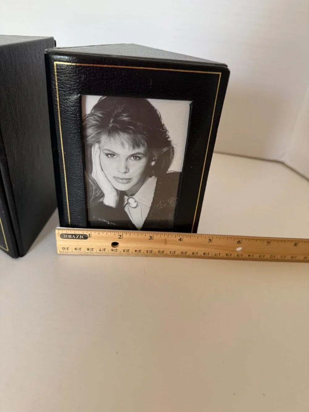 PHOTO BOOKENDS vintage leather